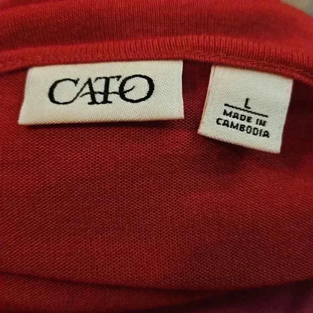 Cato Red Draped Cowl Neck Top With Rhinestones Sz Lg